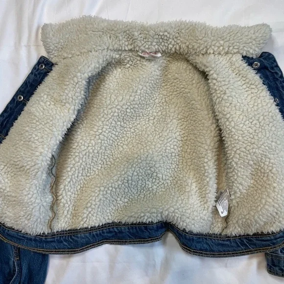 🎉HOST PICK🎉 Cat & Jack size a small (6/6x) jean wool jacket - Picture 5 of 7